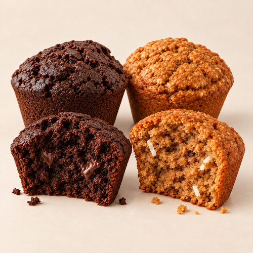 Brownie e Muffin de Coco e Manteiga de Amendoim Sem Culpa Honesto sem glúten