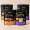 Combo com 2 Muffins Coco e Manteiga de Amendoim e 2 Muffins Milho & Blueberry Sem Culpa Honesto