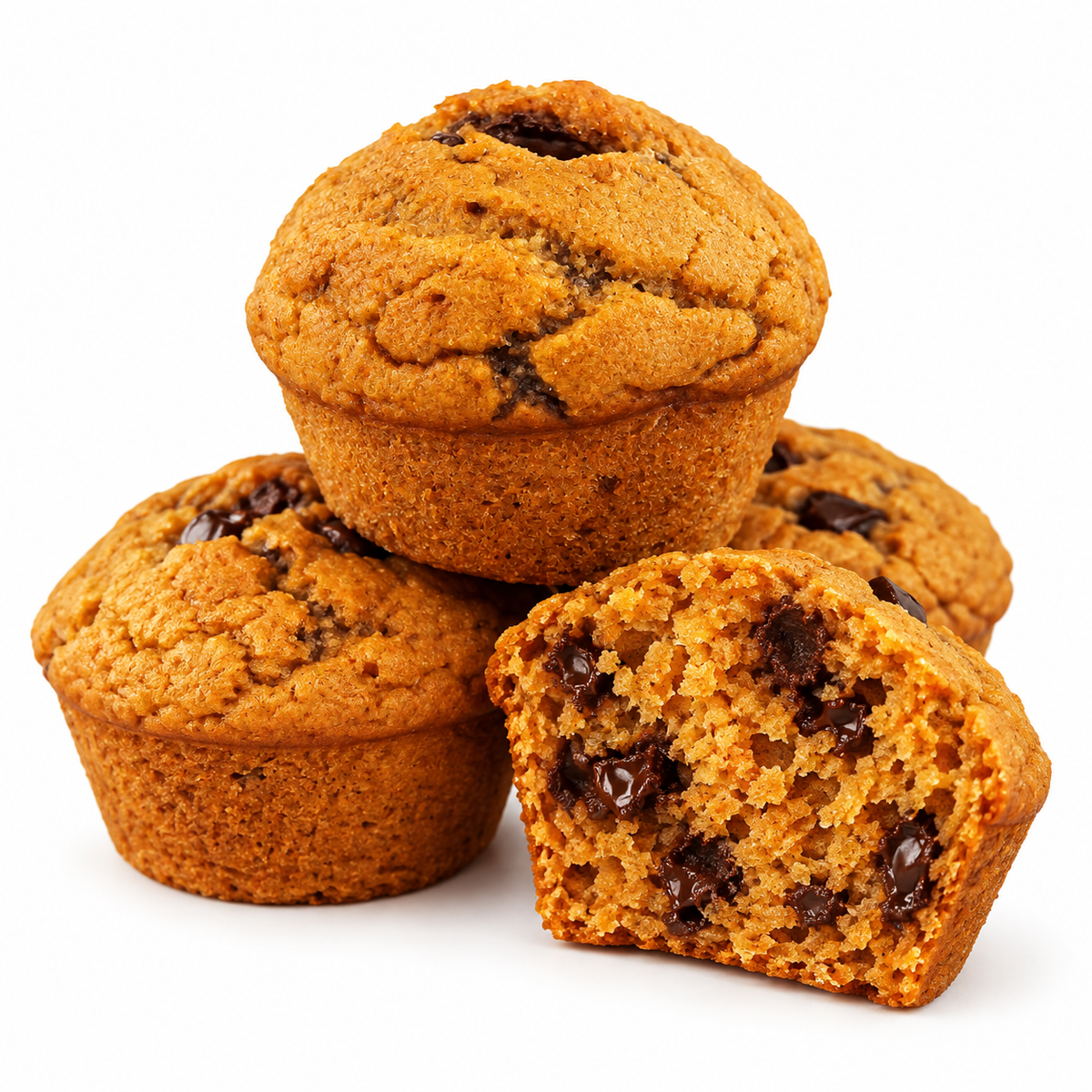 Muffins Cenoura com Gotas de Chocolate 80% Honesto sem glúten