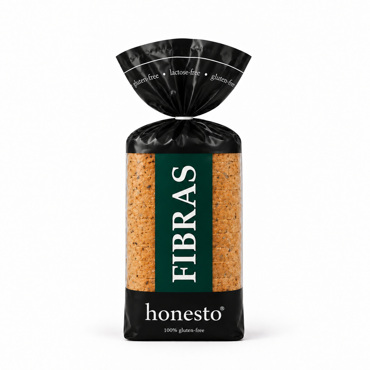 Embalagem do Pão Fibras Honesto sem glúten e sem leite