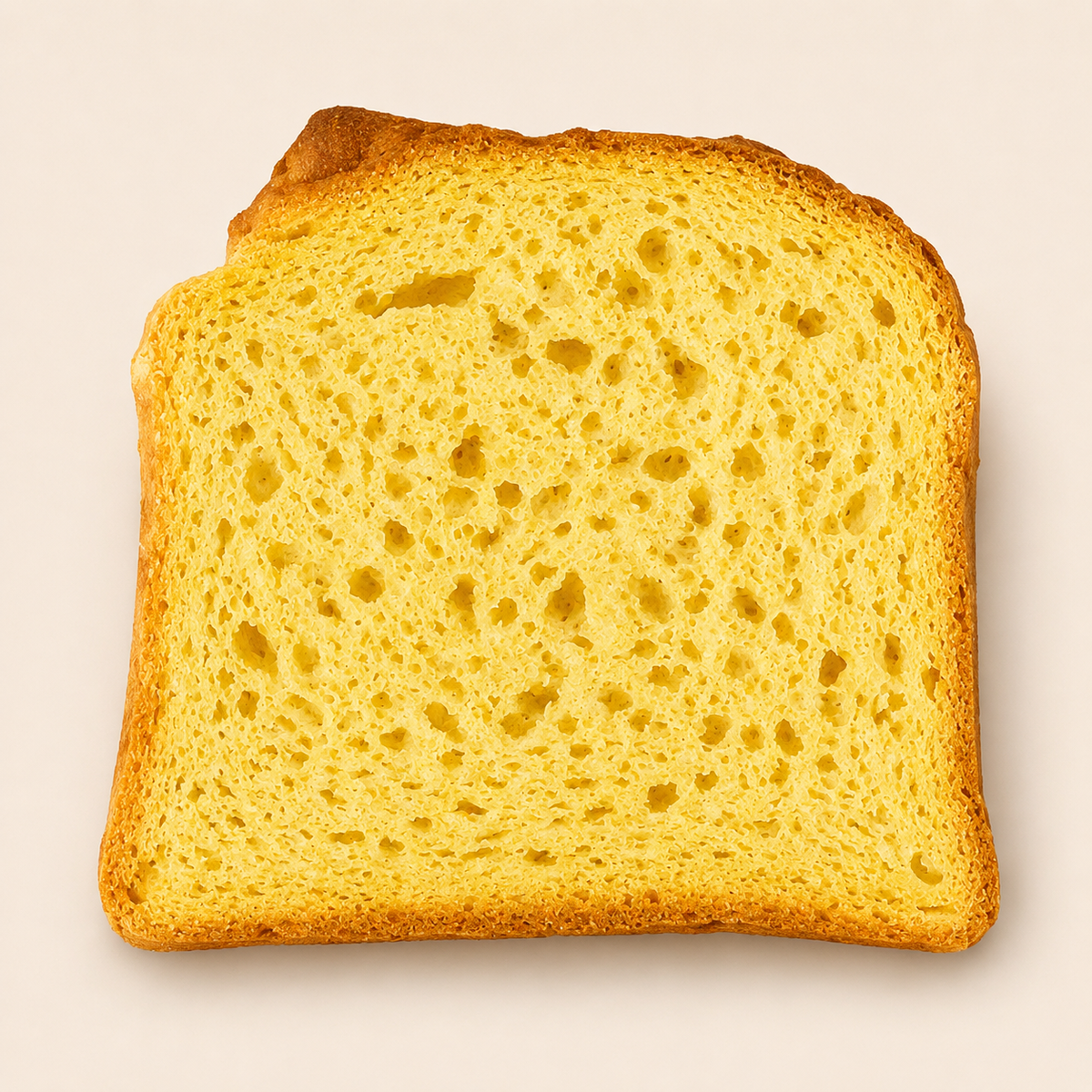 Fatia do Pão de Milho Honesto sem glúten mostrando a textura